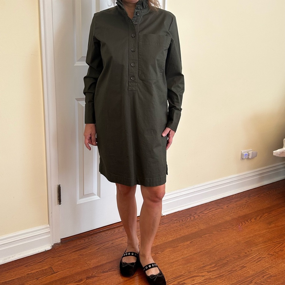 Olive Green Long Sleeve Dress